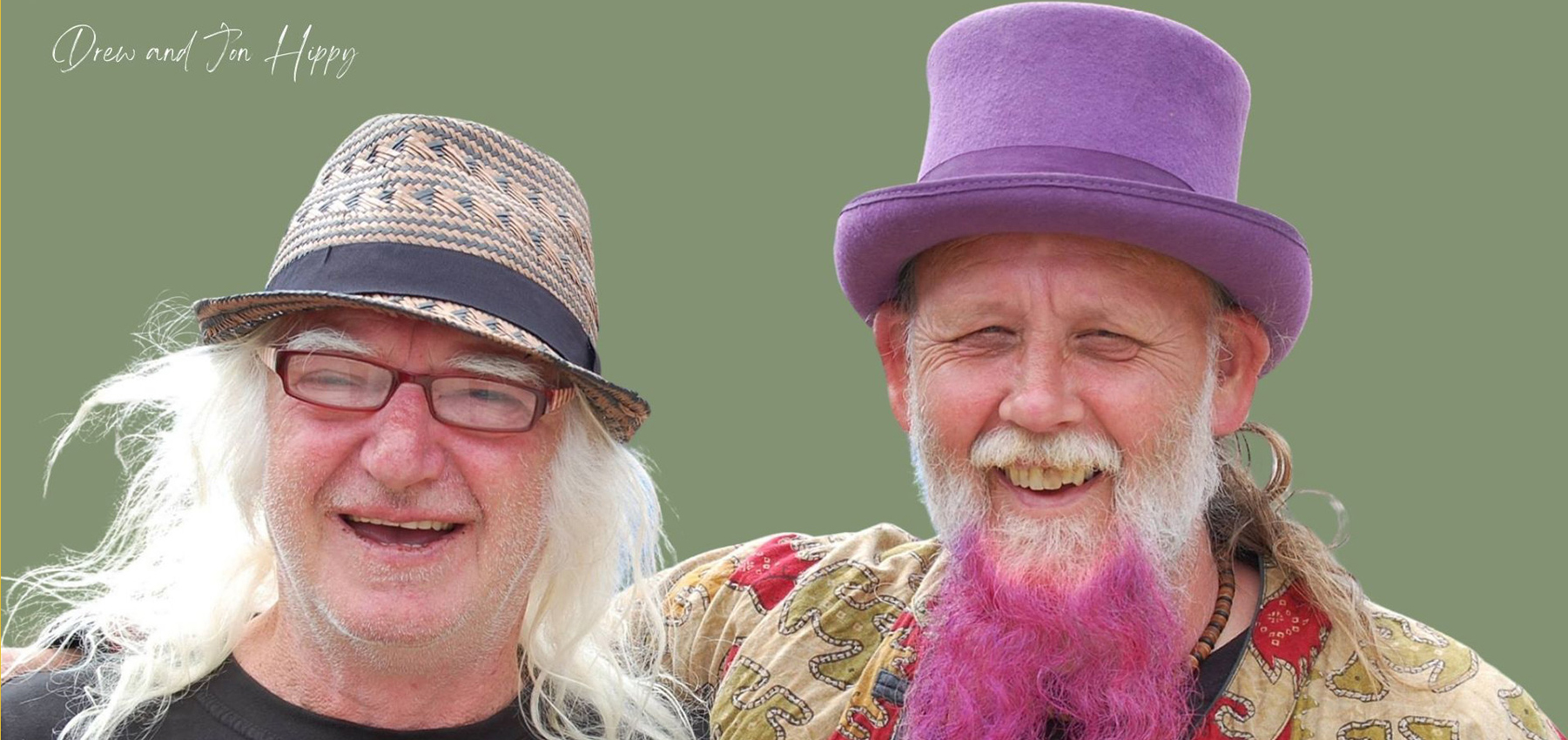 Drew and John Hippy: photo by John Knighton